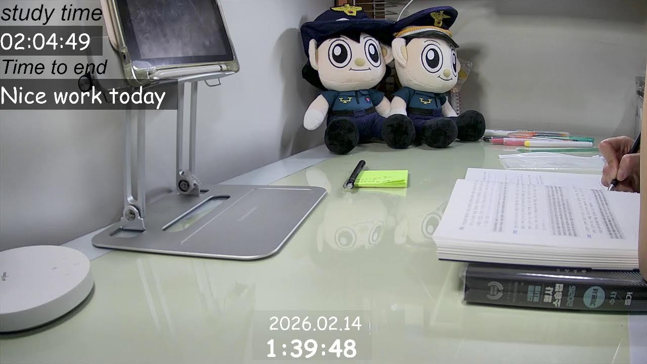 [2026.02.17]  Study With Meㅣ쉴만큼 쉬었으니까 조금만이라도 하자ㅣ2시간  풀공하고 추가로 고고ㅣ경시생 D-25ㅣ장작소리 asmr