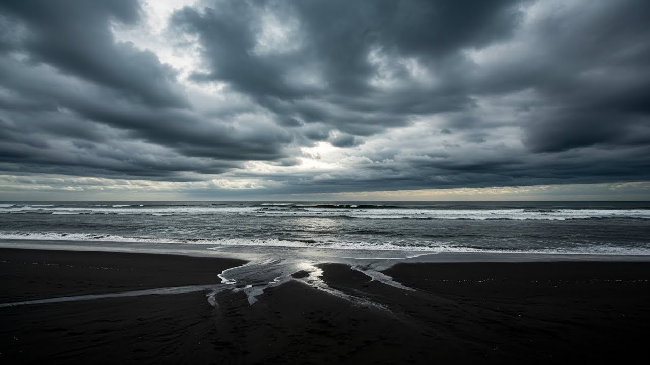 Dark Screen Ocean Waves | Sleep Therapy for Stress Relief and Calm Mind with Rolling Waves