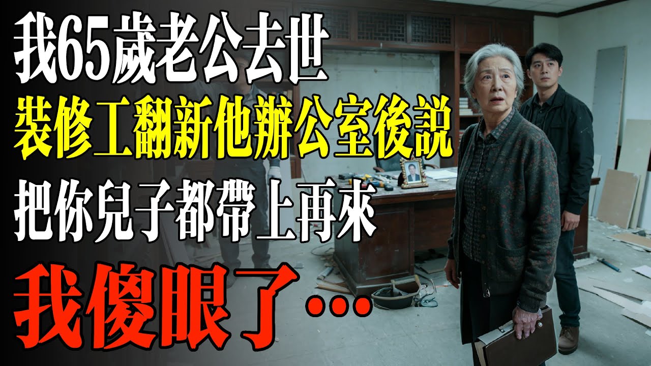 我65歲老公去世，裝修工翻新他辦公室後說，把你兒子都帶上再來，我傻眼了…#幸福 #人生 #故事 #老年 #退休後 #情感 #人生感悟 #養生 #哲理 #老年生活