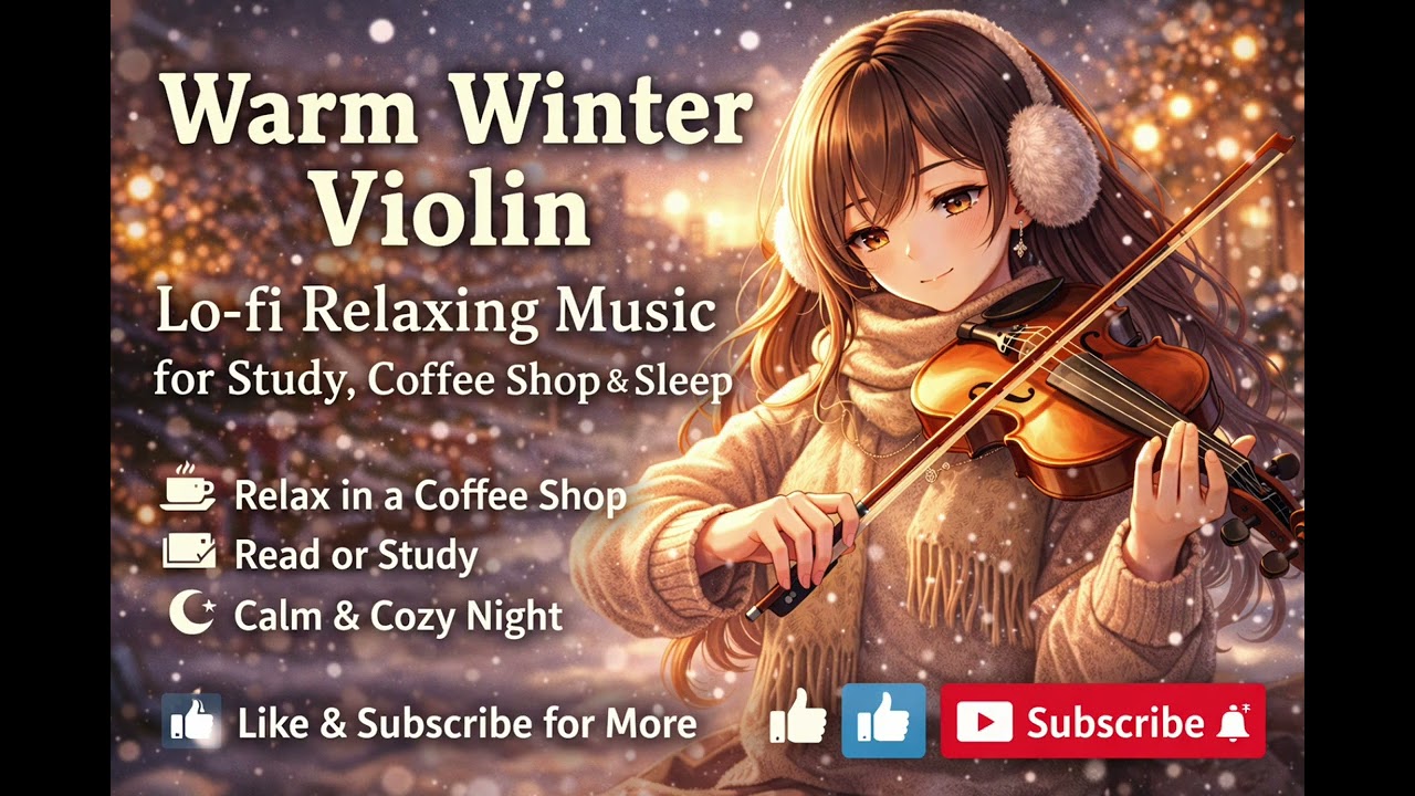 Cozy Winter Violin | Lofi Music for Study, Relax & Coffee Shop