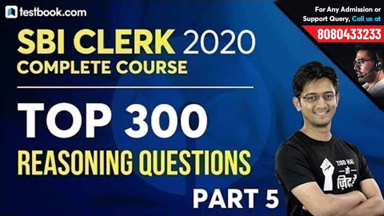 Top 300 Reasoning Questions for SBI Clerk 2020 | Part 5 | Reasoning Class by Sachin Sir | Day 16