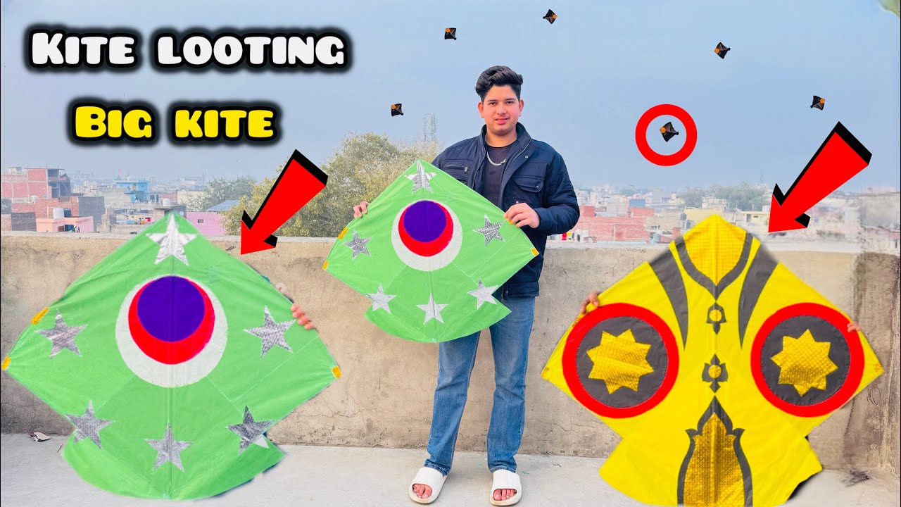 Kite looting big kite aaj maine 2 badi patang looti 😍🪁