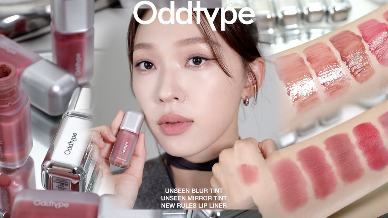 超美低飽和色📓ODDTYPE霧面&亮面唇釉全系列試色🎧UNSEEN BLUR TINT, UNSEEN MIRROR TINT SWATCHES | heyitsmindy