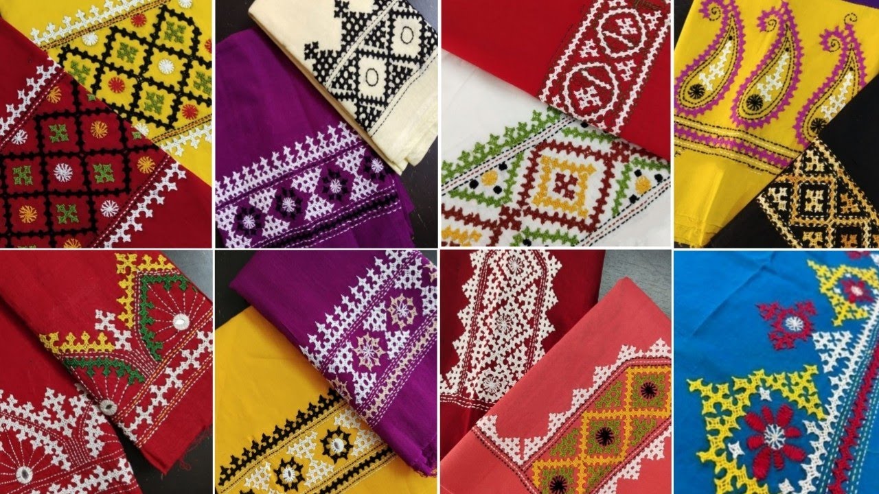 Kutch Work Sindhi Hand Embroidery Designs For Dresses | Hurmich Embroidery Designs.