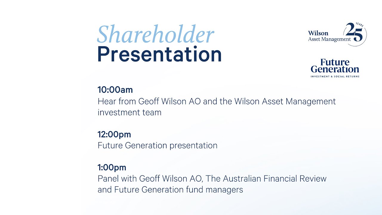 Wilson Asset Management Sydney Shareholder Presentation 2024 (4 April 2024)