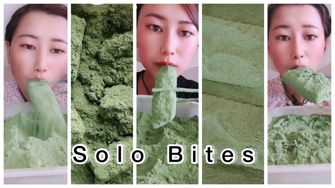 ASMR Heavy matcha eating| soft ice eating| White ice eating| solo bites|V-Good crunchy ice