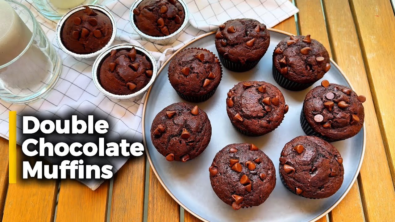 The Easiest,Richest Double Chocolate Muffins, you’ll admire this recipe👌🏻 #chocolate #muffins 
