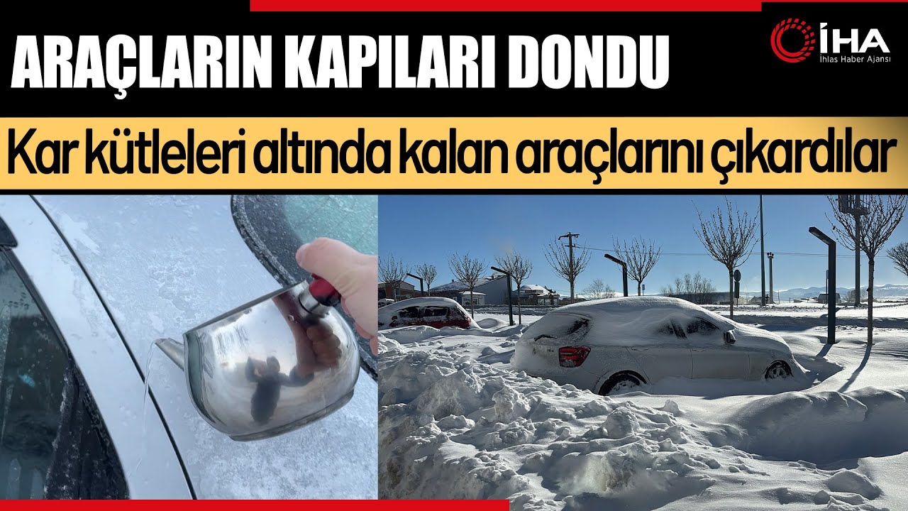 Bolu eksi 16 dereceyle buz kesti, ara&ccedil;ların kapıları dondu
