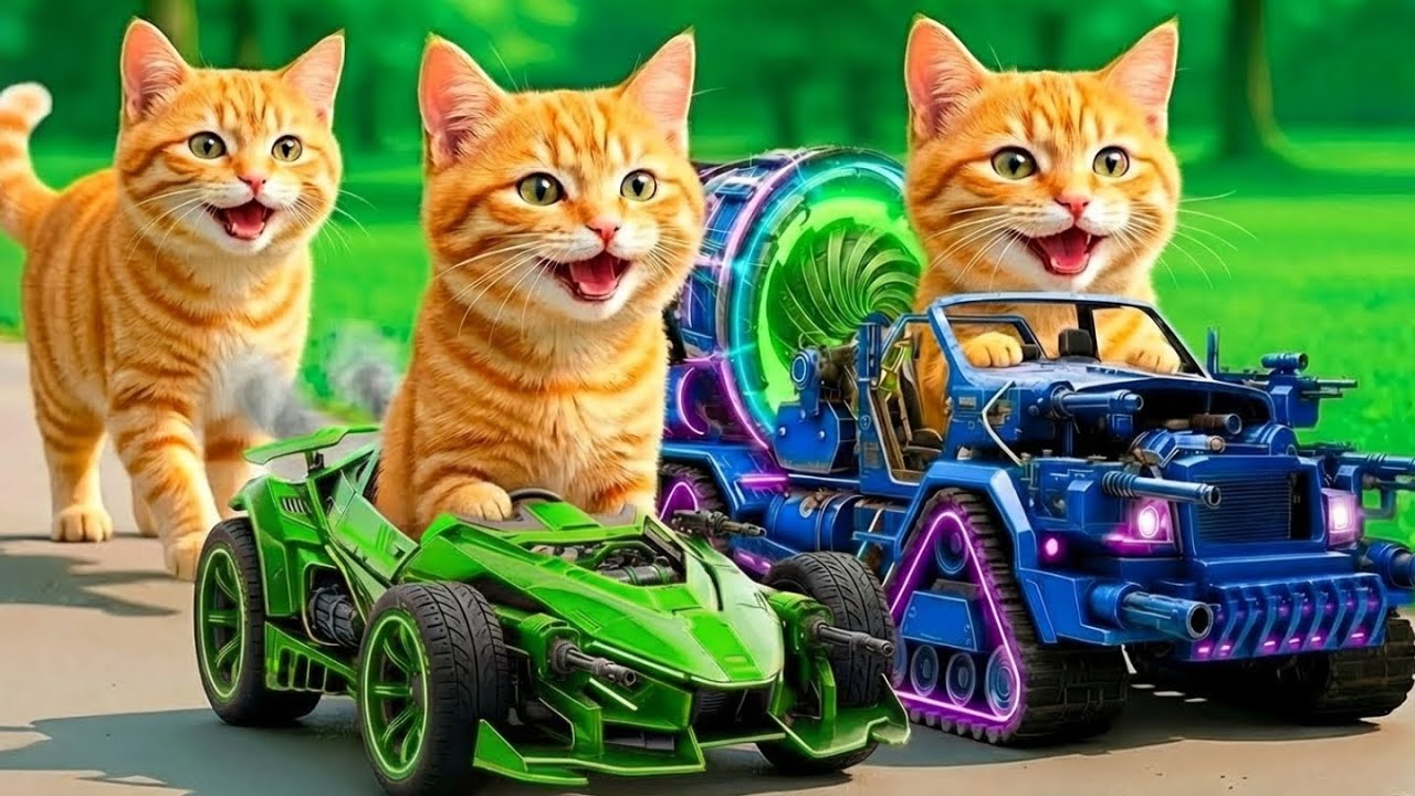Mama Cat Trims Fur on the Farm and Makes Tiger Hat For Kittens At Home🐾🎩🐯