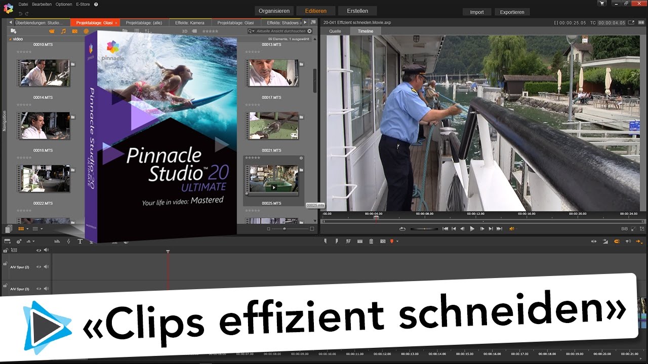 Effizientes schneiden mit der 10 Sekunden Regel Pinnacle Studio 20 Deutsch Rohschnitt Video Tutorial