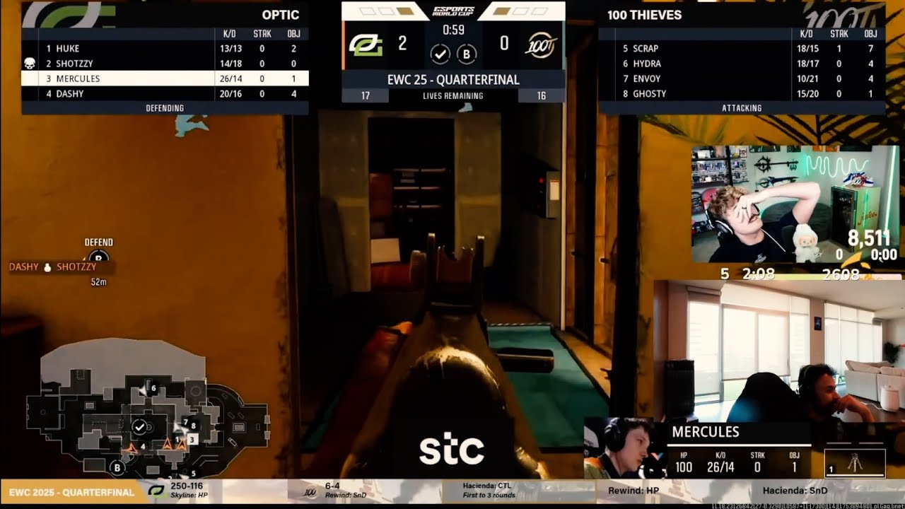 DASHY REACTS AND LOSES IT AS OPTIC TAKES DOWN 100 THIEVES IN EPIC EWC 2025 MOMENT!