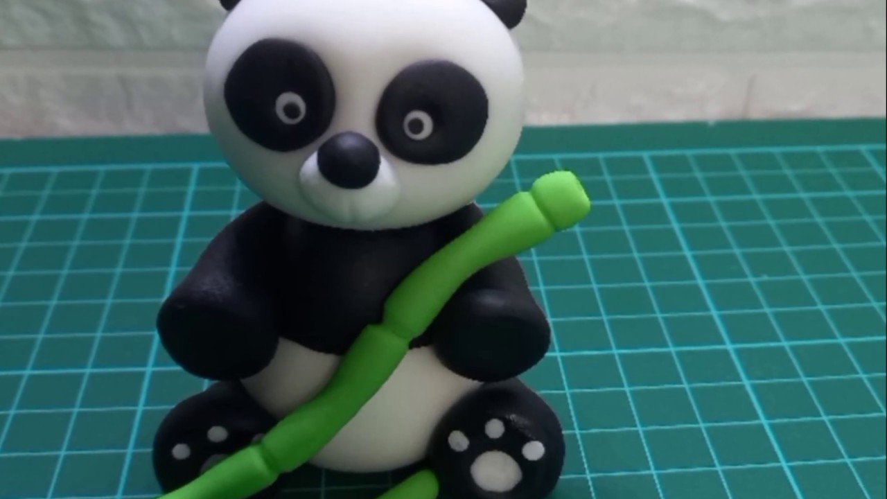 Fondant cake decoration - making figure panda