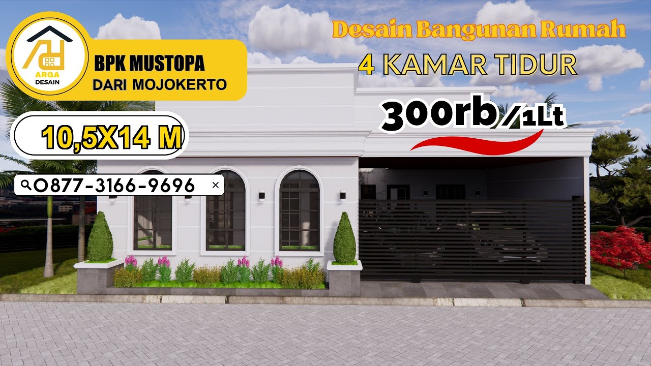 Desain Rumah Ukuran 10,5X14 M  [1 LANTAI] dari BPK MUSTOPA, Jasa Desain Rumah MOJOKERTO