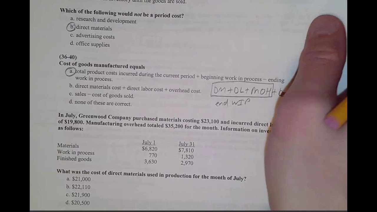 Managerial Accounting: Calculate Cost Materials Used and Cost of Goods Manufactured