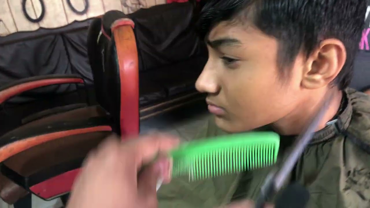 Asmr Hairstyle boy cutting wth scissors 💈
