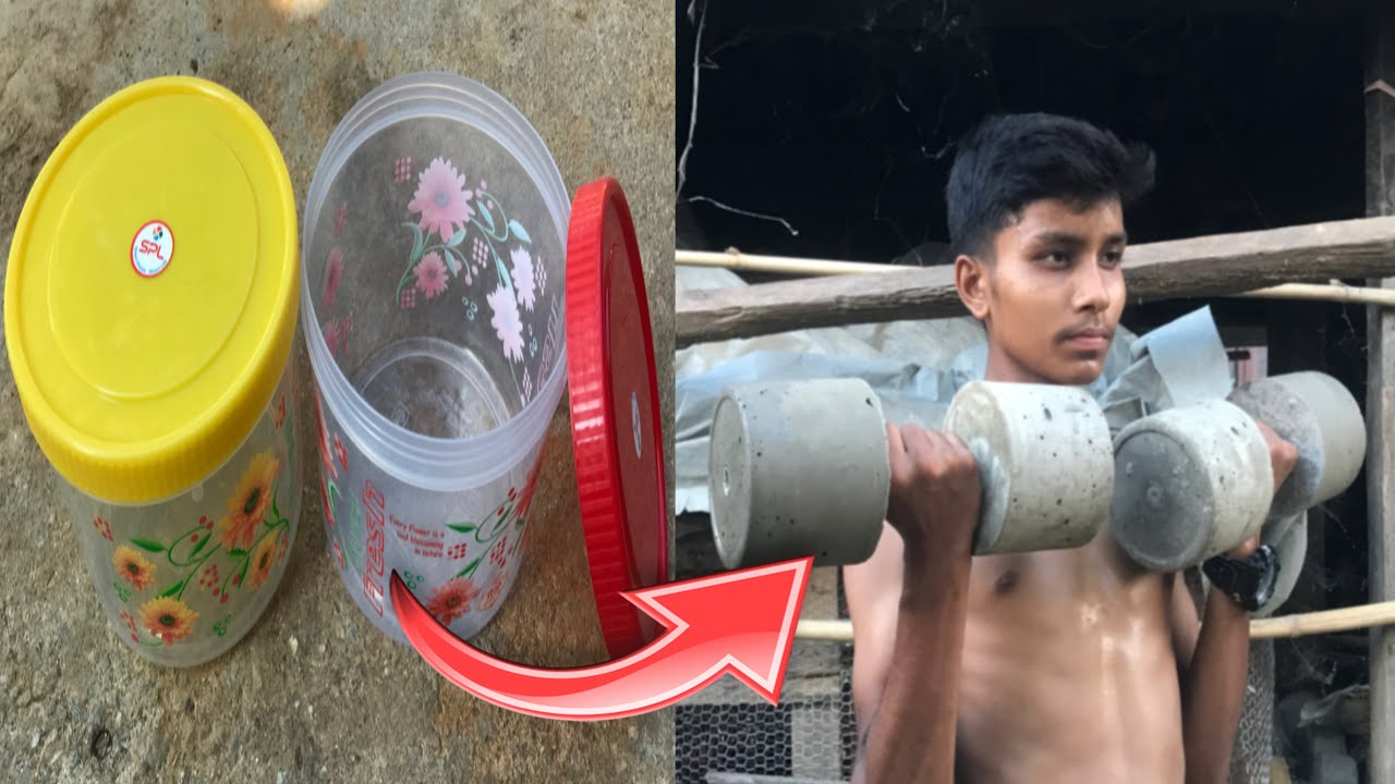 How to make homemade dumbbells at home/dilip fitness gym