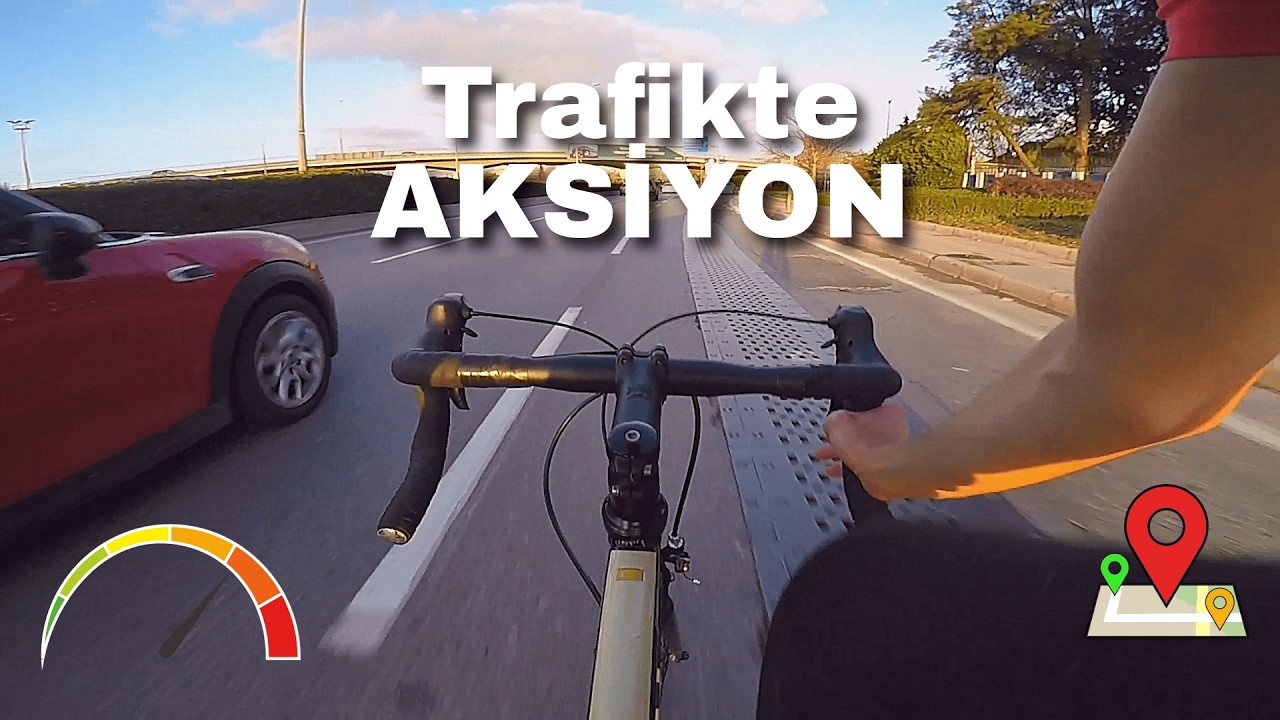 Yarış Bisikleti İle Aksiyon Dolu Mücadele | Trafikte Fırtınaya Karşı Savaş