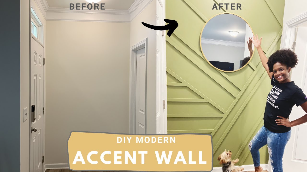 DIY Modern Accent Wall | Small Entry Way Decor Ideas | Modern Wainscoting 2020 | Decorate With Me!