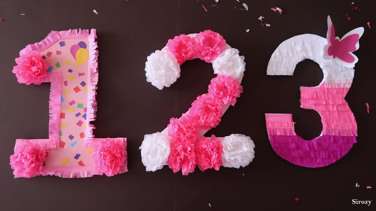 DIY 3D Floral Numbers For Birthday And Anniversary | 3D Floral Letters | Birthday Decoration Ideas