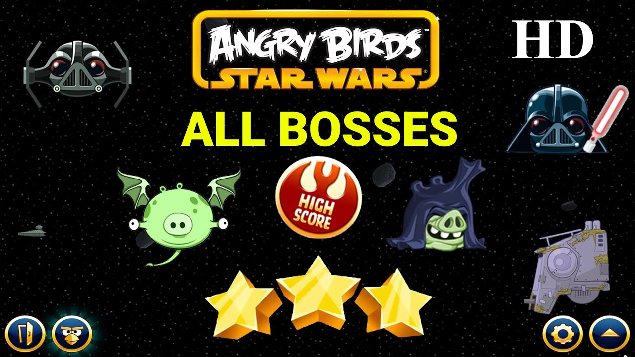Angry Birds Star Wars All Bosses| +All Mini Bosses| All 3 Stars| Complete| FULL HD ⭐⭐⭐