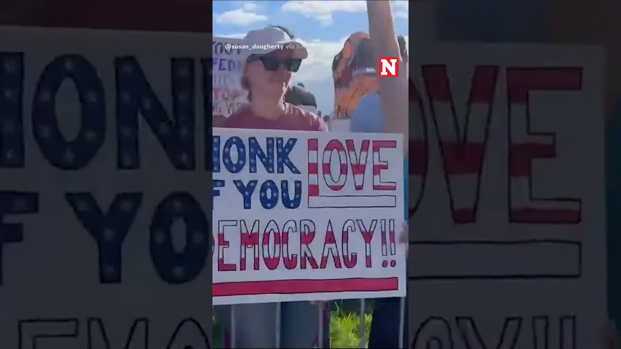 'No Kings' Florida Protesters Gather With Anti-Trump Signs