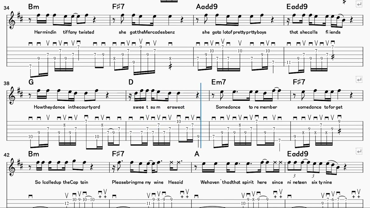 Eagles - Hotel California (악보/TAB) (행신동 실용음악학원 소만마을 기타교습소)