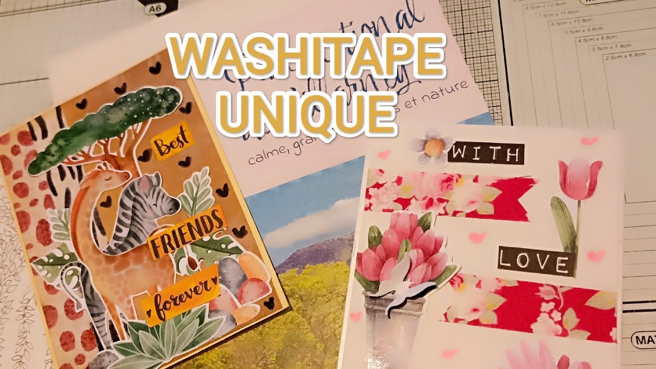 CRÉER du WASHITAPE personnalisé pour réaliser des CARTES SIMPLES c'est FACILE et RAPIDE 