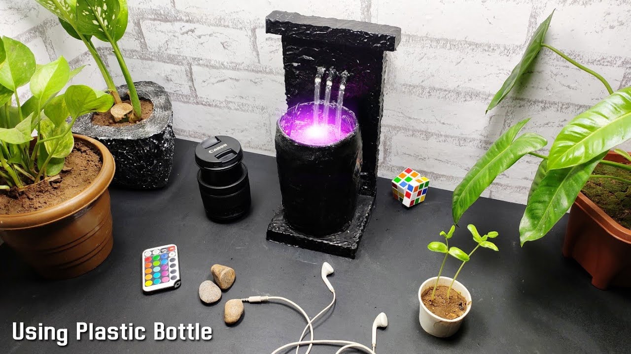 Awesome Beautiful Indoor Tabletop Water Fountain | Plastic Bottle Reusing Water Fountain