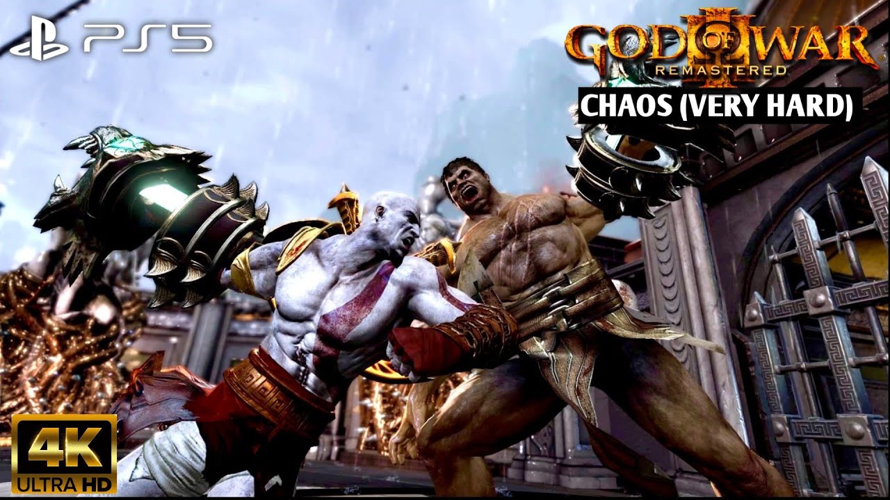 Hercules Boss Fight - Chaos Difficulty (Very Hard) - God of War 3 Remastered (PS5) (4K 60FPS)