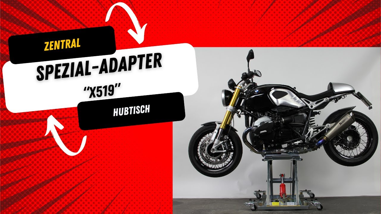 KERN-STABI Motorradhebebühne 500 Kg an einer BMW R Nine T Motorrad Bike-Lift