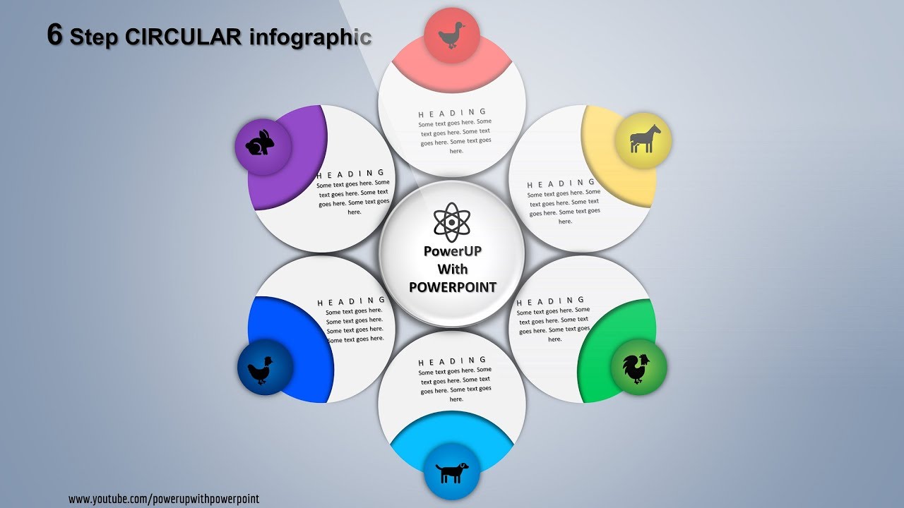 15.Create 6 Step CIRCULAR Infographic|PowerPoint Presentation|Graphic Design|Free Template