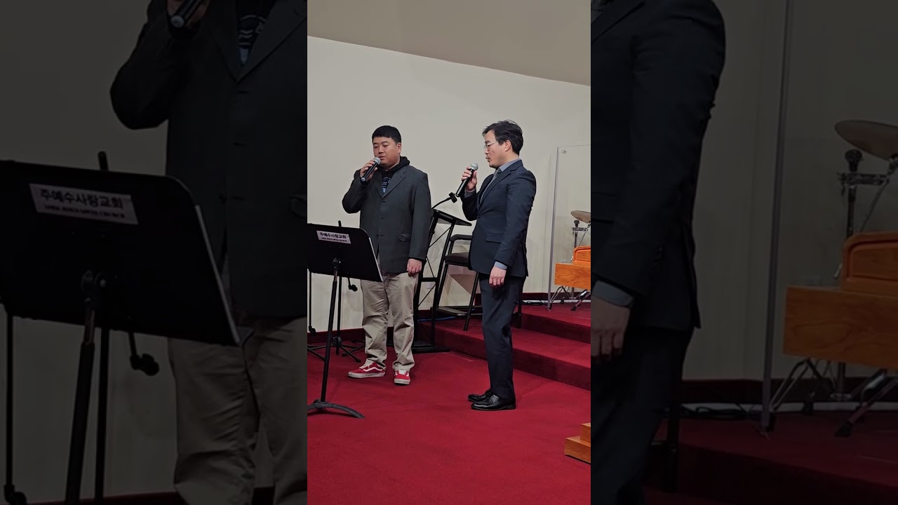My second son (left) who was converted to Christianity, special donation delivery. 