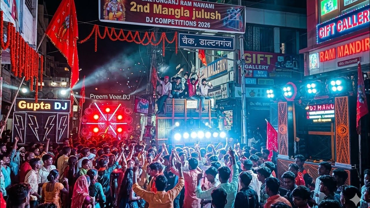 2nd Mangla julush Daltonganj Ram Navami🚩 DJ competition⚡ Gupta DJ, DJ Radhe Radhe,manu DJ, preem DJ 