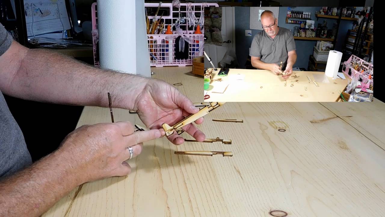 Mini Bi-Plane Wood Puzzle Assembly Video LazerModels