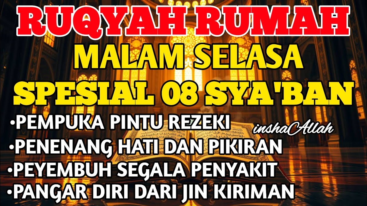 RUQYAH MALAM SELASA SYABAN BULAN SYABAN USIR JIN & STAN DRI RUMAH DENGAN AYAT PENYEMBUH BY ALAA AQEL