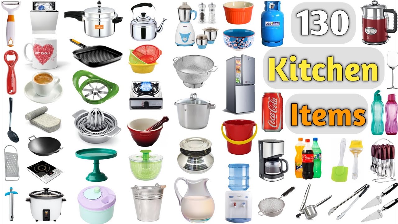 Kitchen Vocabulary in English ll 130 Kitchen items name in English With Pictures 