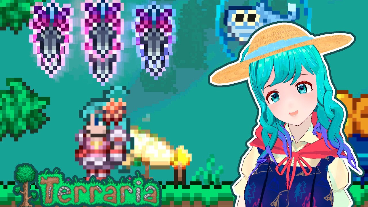Slaying monsters as a pretty princess in Terraria! :)