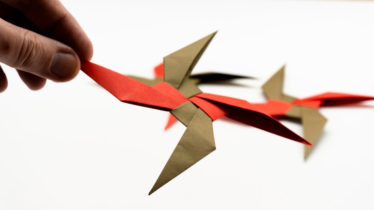 Estrela ninja de origami (shuriken de papel)