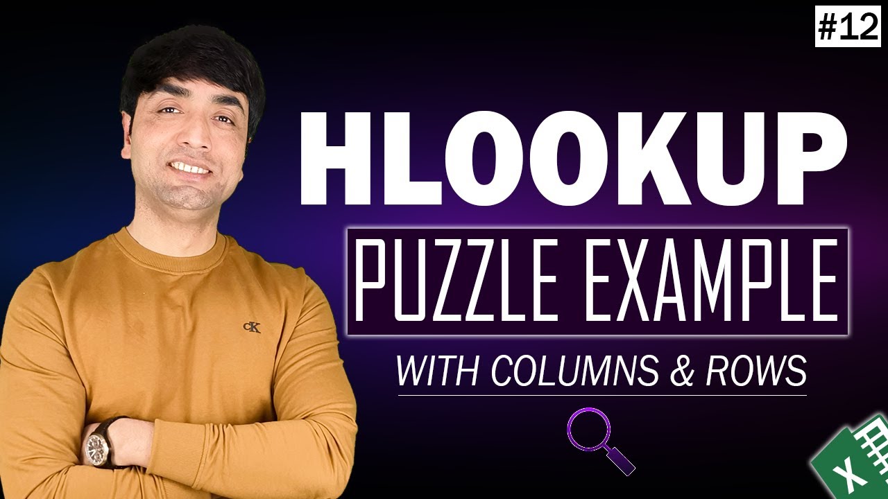 Hlookup in Excel with Puzzle Example in Hindi | Hlookup with Columns and Rows