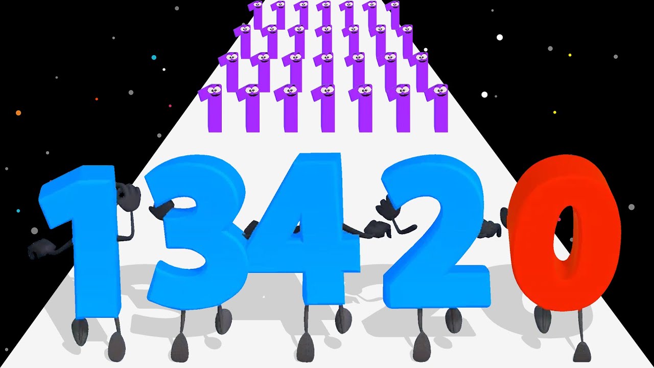 NUMBER LEVELING - Level Up Number Run Race Stack Master Max Level ASMR Math Games