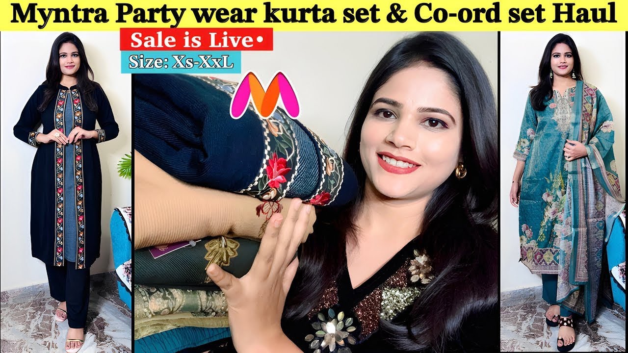 Myntra Party wear kurta set Haul | party wear velvet Cords set Latest kurta set Collection Review✅