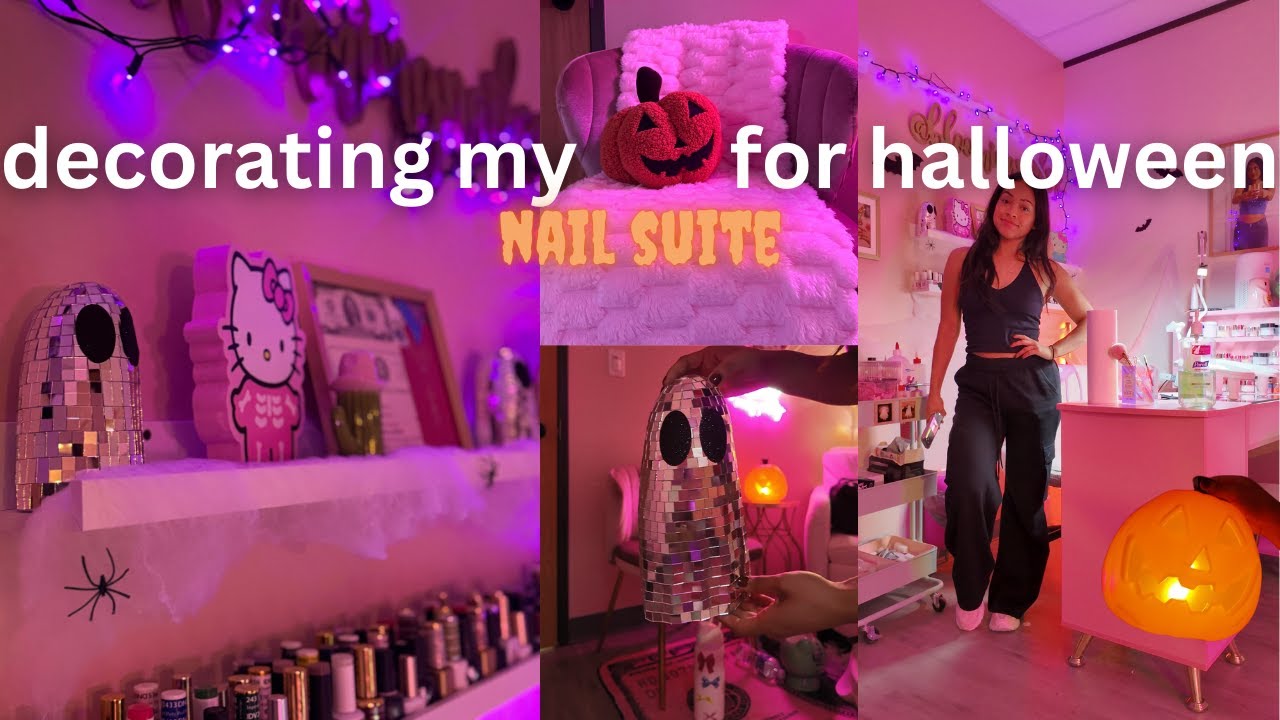 spooky nail room makeover!🎃