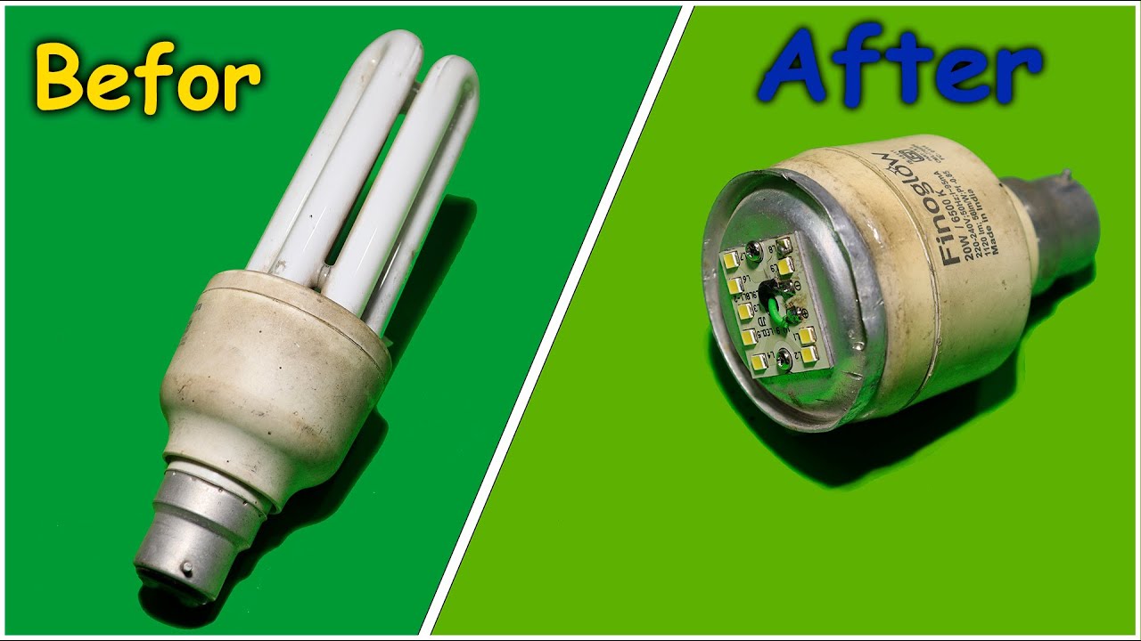 Convert CFL To LED Bulb, LED MCPCB Driver From Old CFL Bulb
