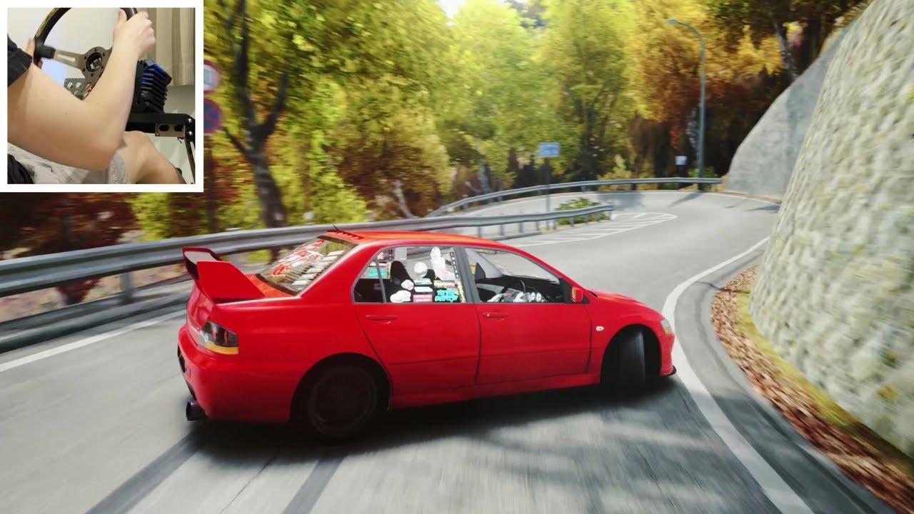 RWD Mitsubishi Evo on STEEP and NARROW touge, Irohazaka - Assetto Corsa 4K