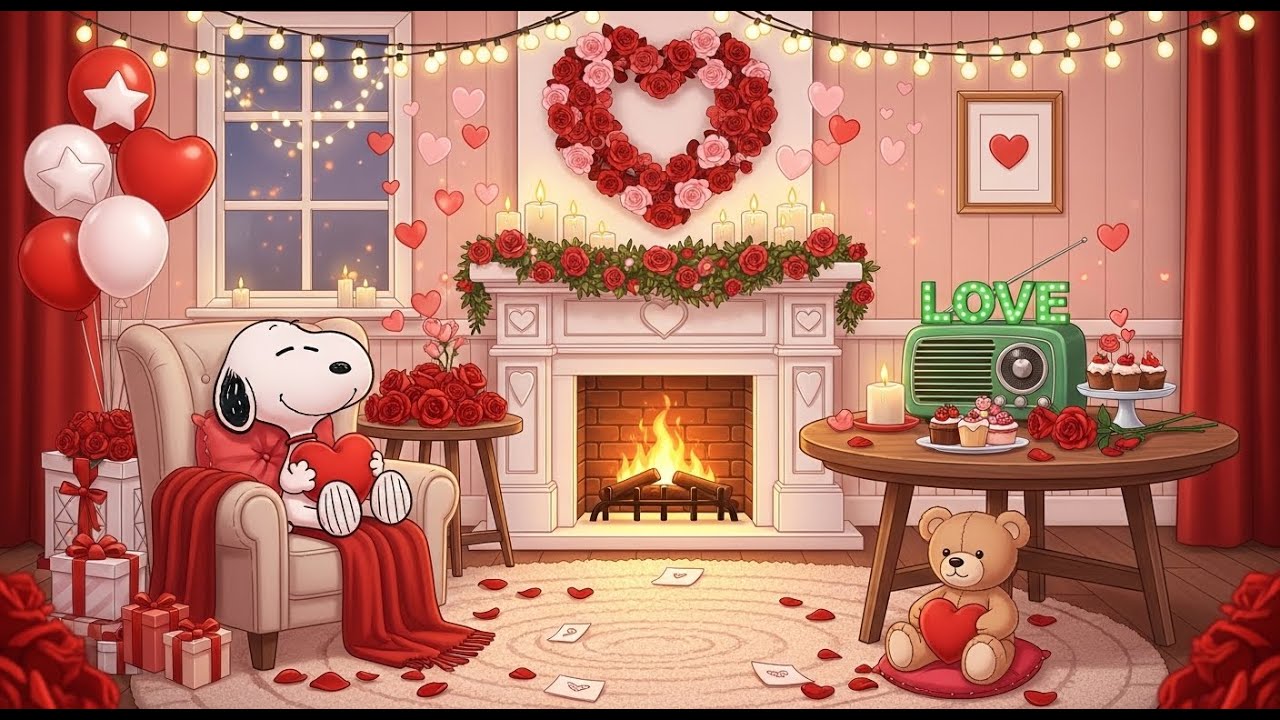 Snoopy's Sweet Valentine Jazz 💖 Soft Jazz Beats for Study, Relax & Love Instrumental