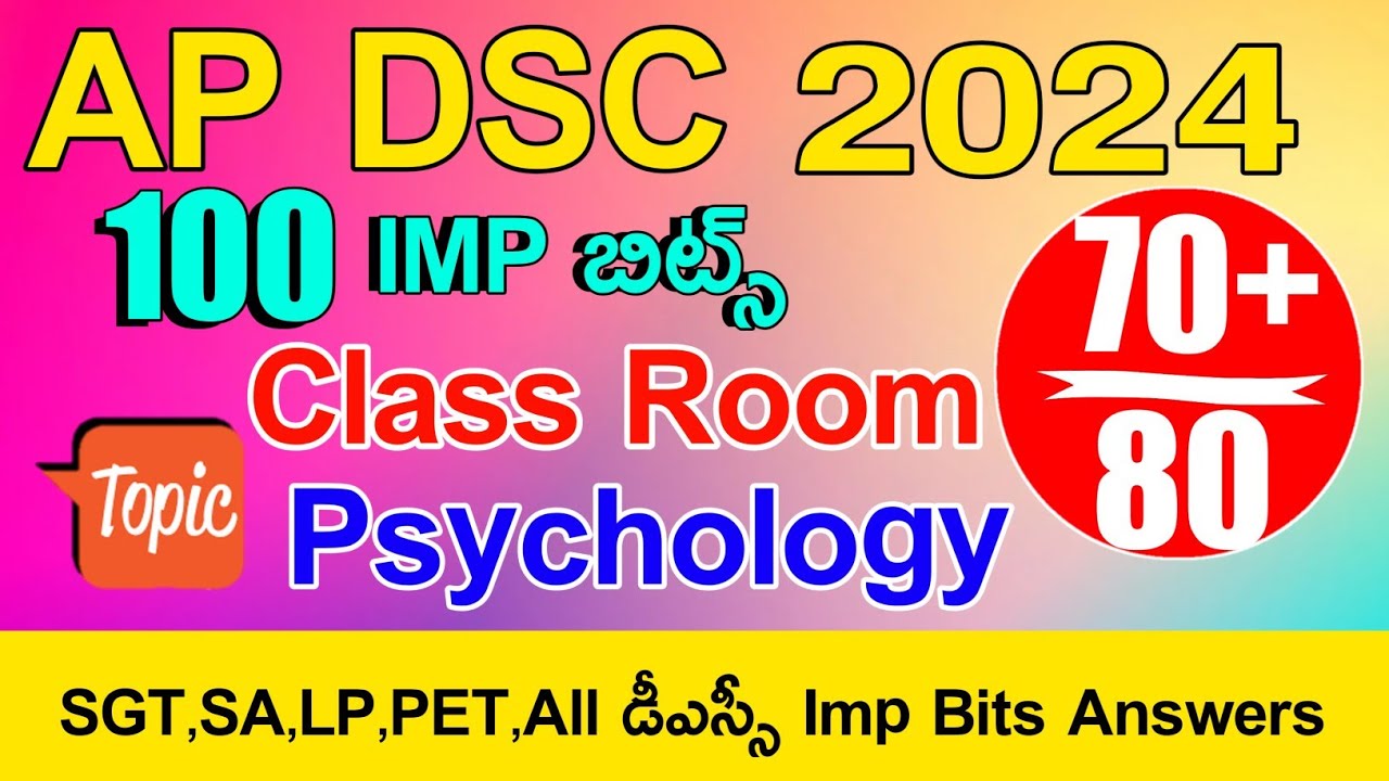 Ap Dsc 2024 Class Room Implications of Education Psychology imp Bits | Ap Dsc Model Papers 2024