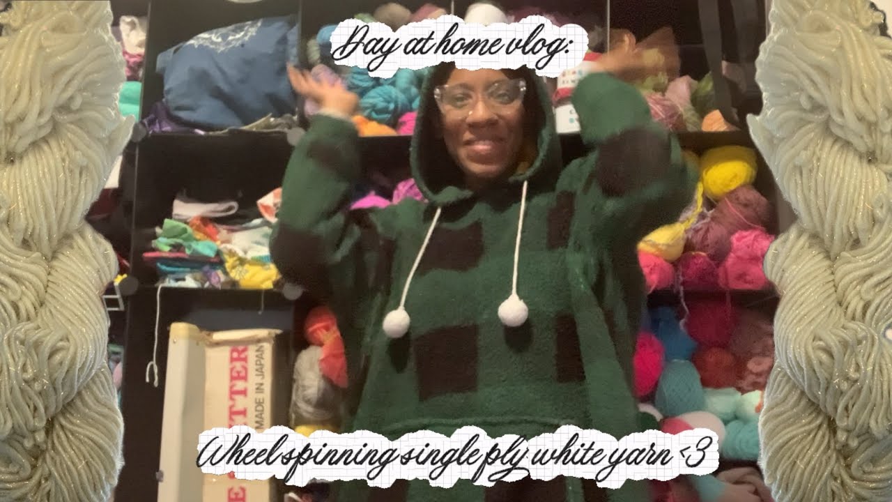 Day at Home Vlog #1: spinning a single ply white yarn 