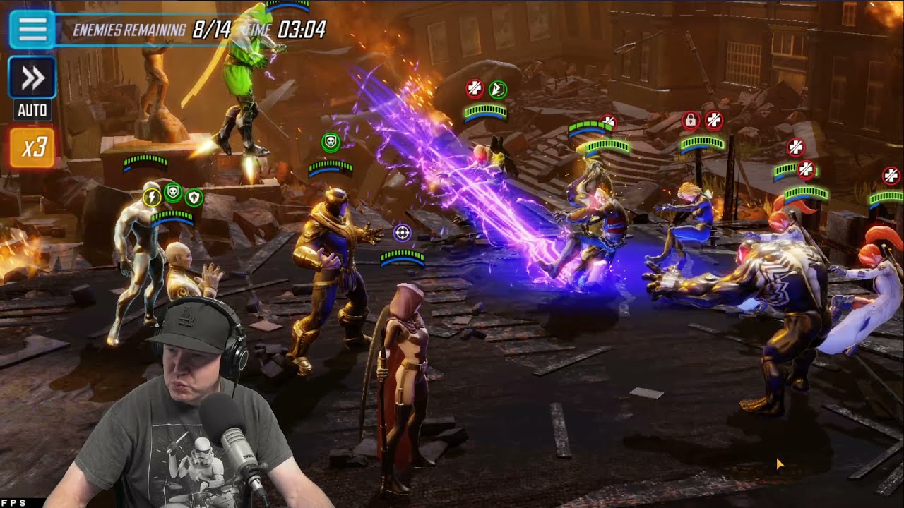Double Battery Deathpool Doom 1.1 Destroys Boss - MARVEL Strike Force - MSF