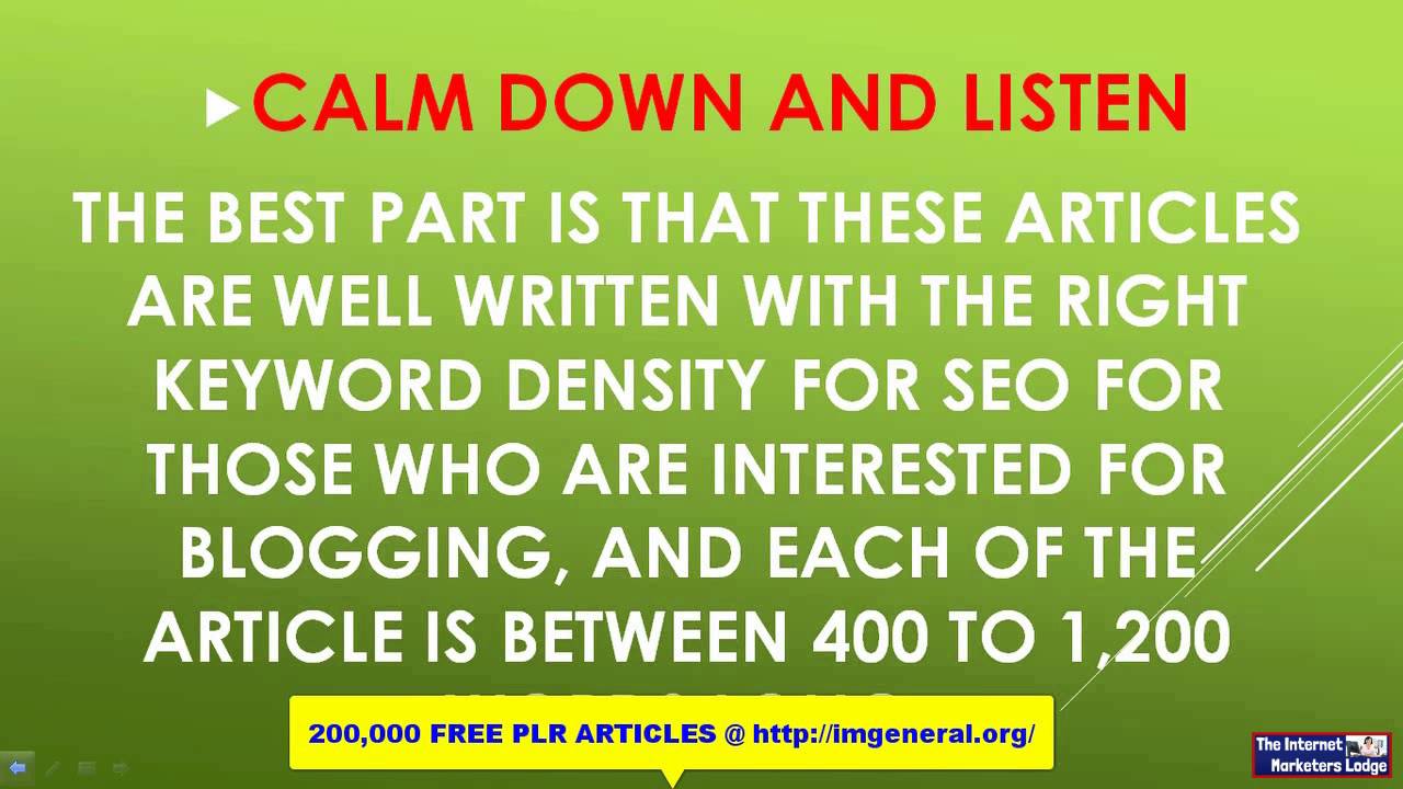 DOWNLOAD FREE 200,000 PLR ARTICLES