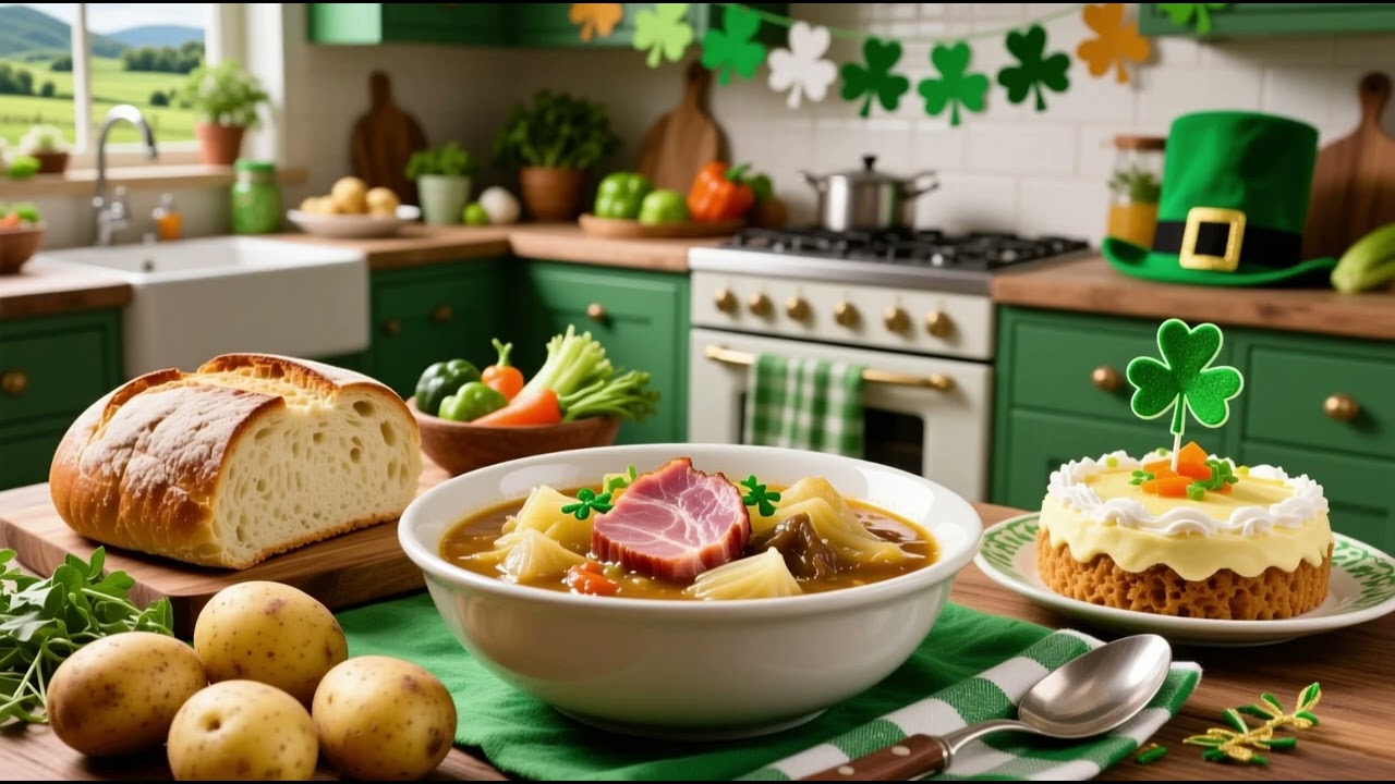 St Patrick's Day Festive Music Ambience, Celtic Instruments, Peaceful Irish Kitchen Dinner, St Patty